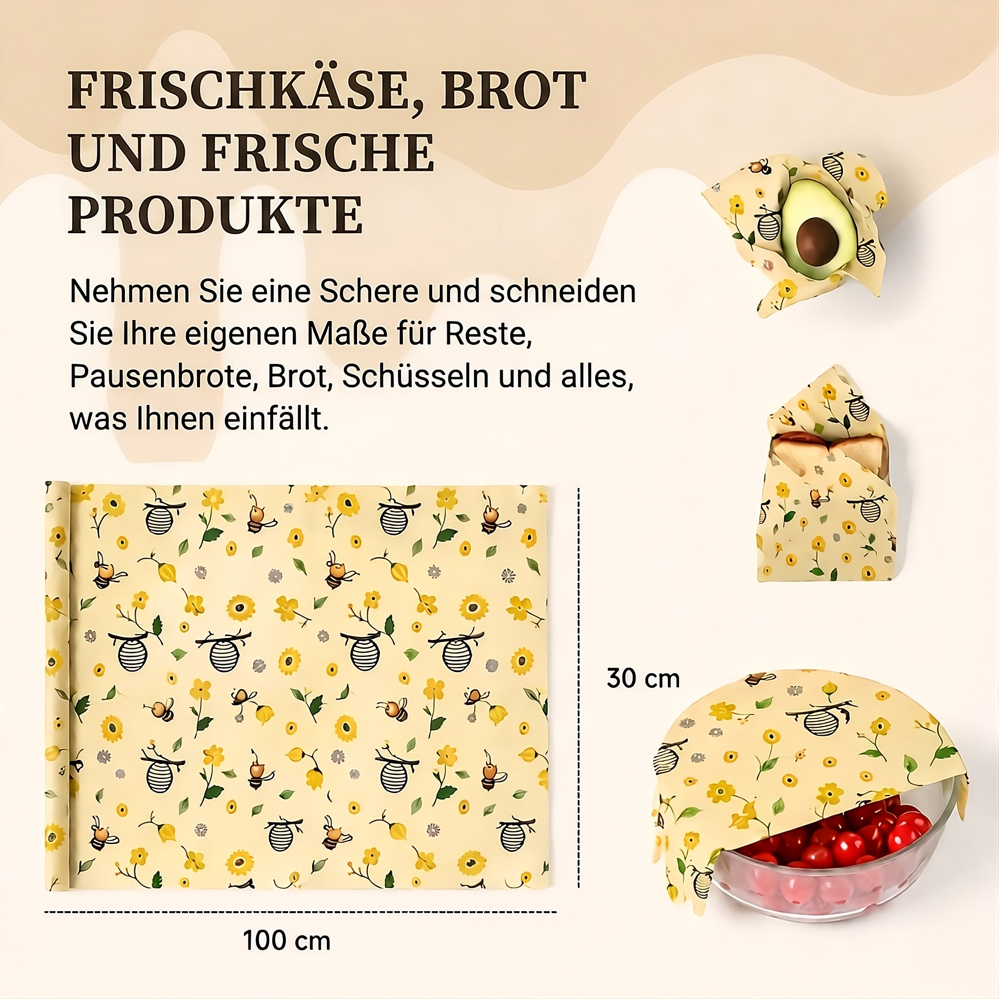 Wiederverwendbare Frischhaltefolie aus Bienenwachs – Umweltfreundlich und nachhaltig